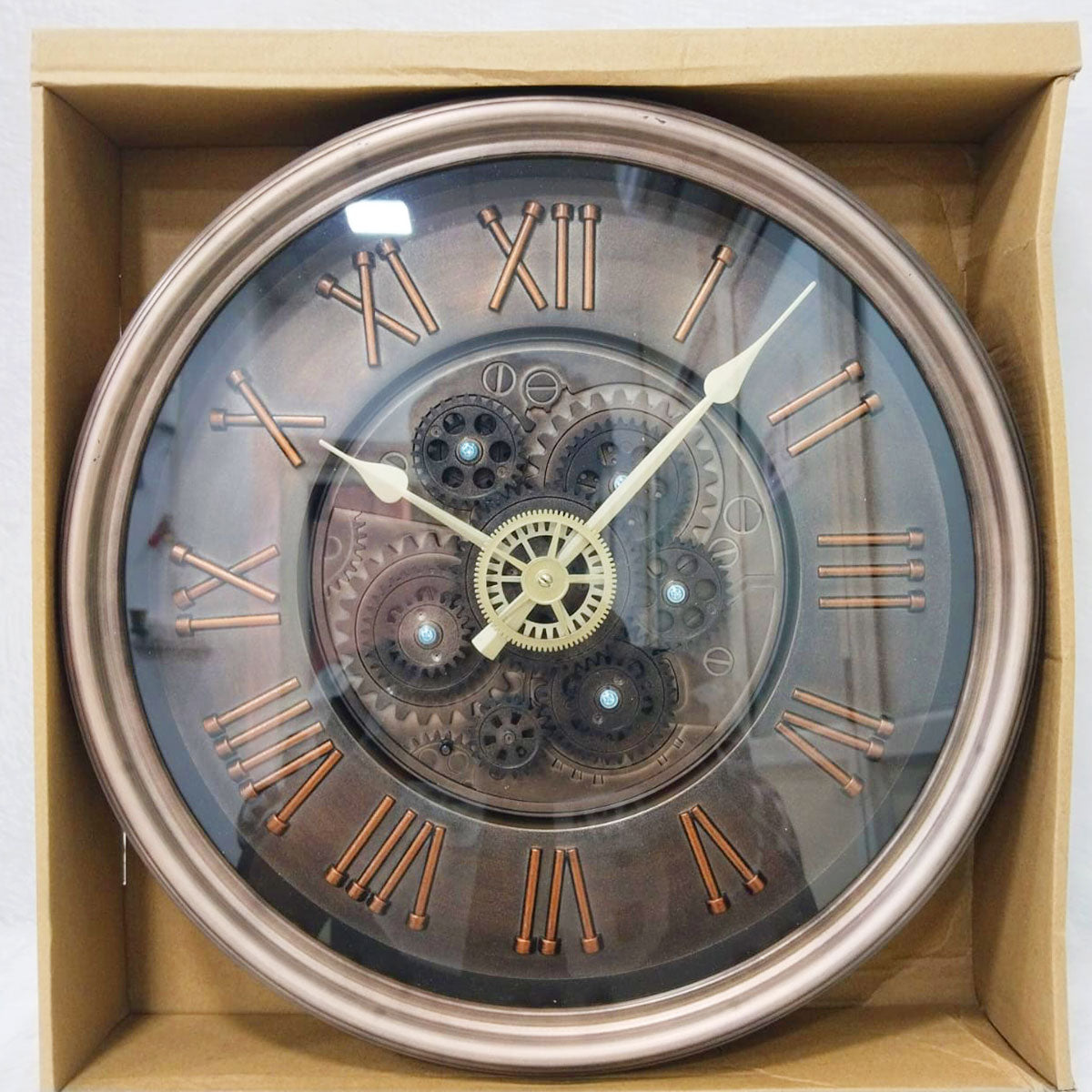 AM6251 Antique Copper Finish Skeleton Gear Wall Clock