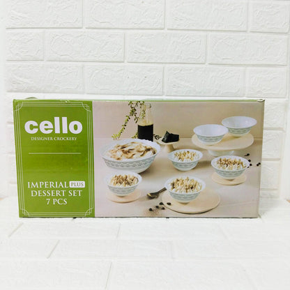 Di0229 Cello Crockery Imperial Plus Dessert Set – 7 Pcs (Oxford Design)
