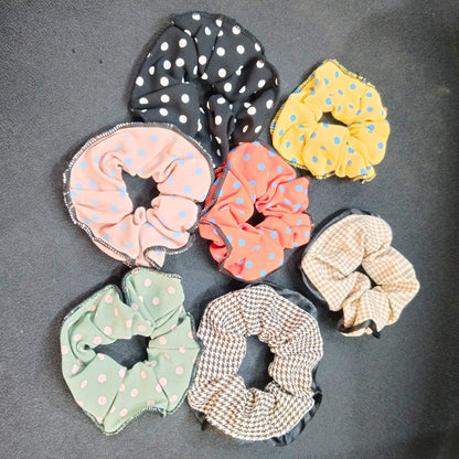 AM5869 Multidesign Printed Hair Scrunchies For women - Pack of 1