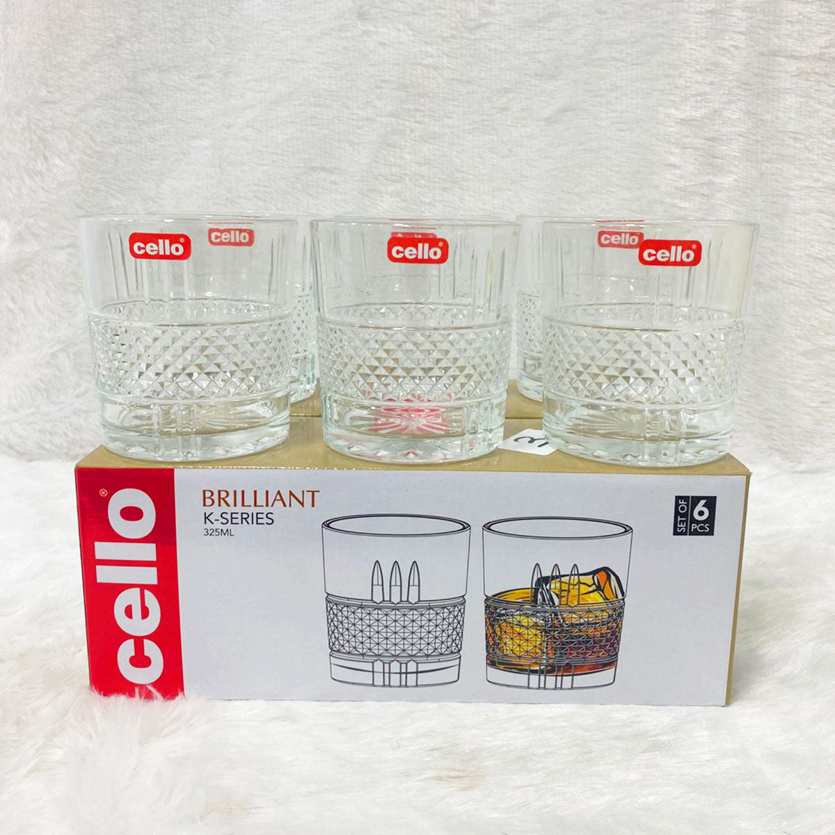 AM5694	Cello Classix, Swirl & Brilliant Design 325ml Tumbler - 6pcs set