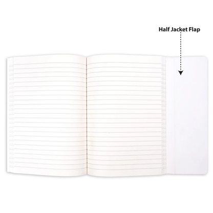 AM6642 Mix-Design Metallic A5 Softbound With Half Jacket Notebook - 1pc