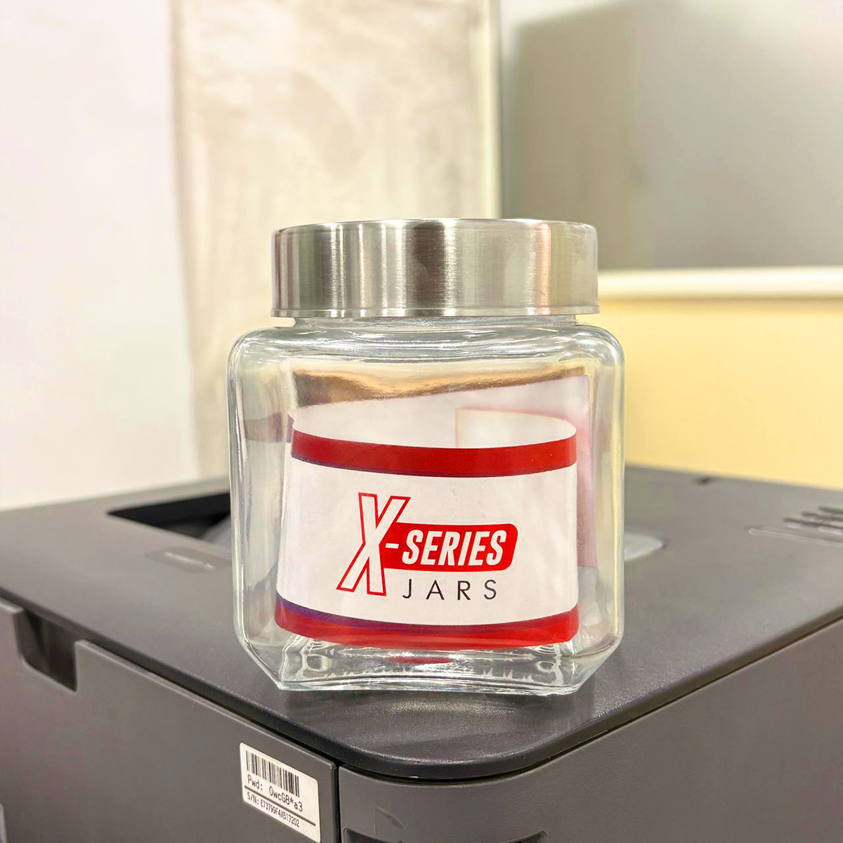 TM0148 Yera X-Series 580ml Square jar with see through cap (loose) - 1pc