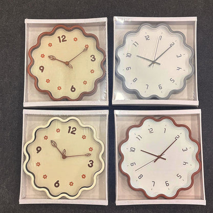 AM6522 Modern Scalloped Edge Wall Clock – Minimalist Floating Dial Design - 1pc