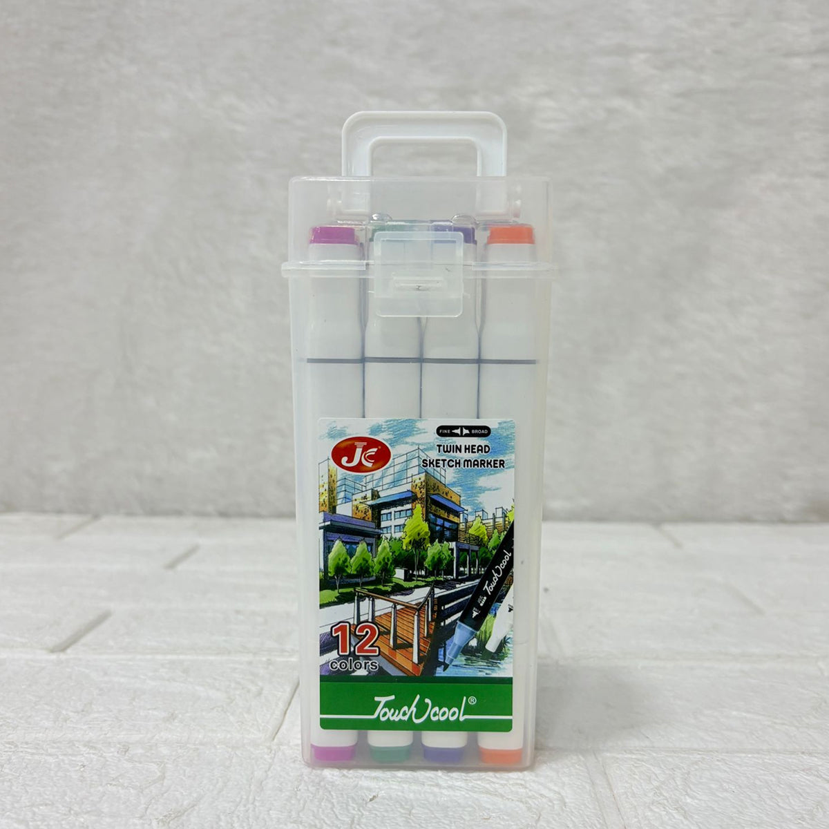 AM0554 12 Pcs Art Markers | Double Brush Tipped Markers Pen | Dual Head Marker