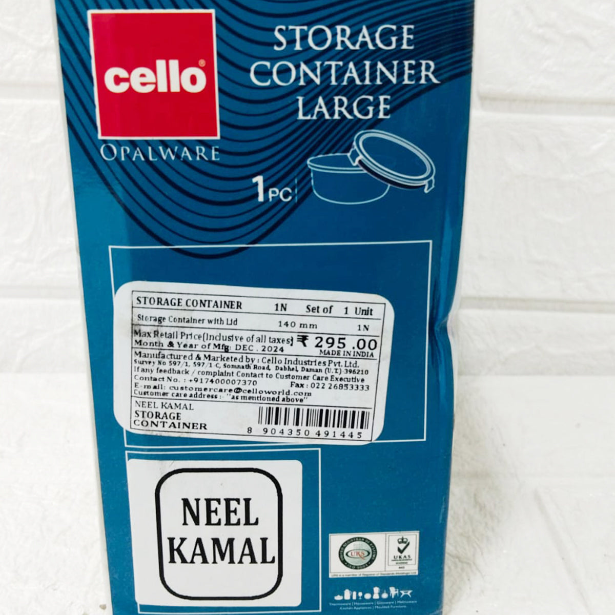 Di0236 Cello Opalware Storage Container Large with Lid – 1 Pc
