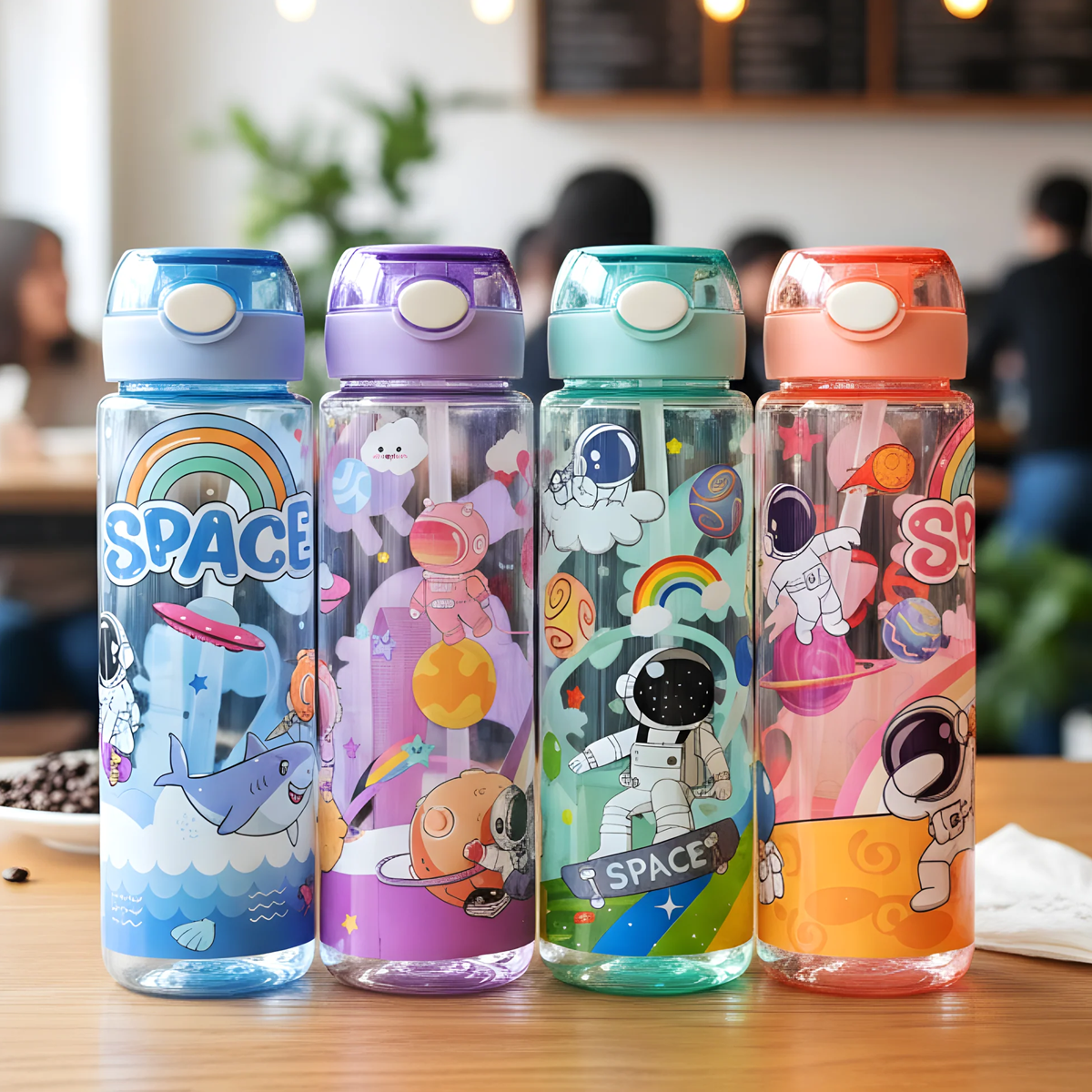 AM6882 Premium Printed Transparent Plastic Water Bottle