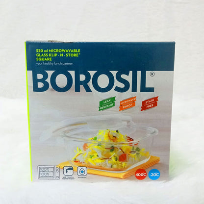 AM3700 Borosil Square 320ml Glass Storage Container For Kitchen