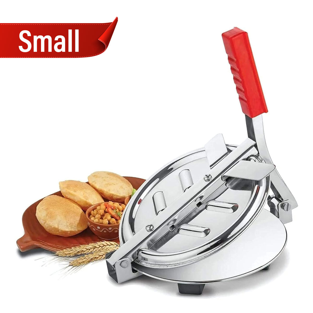 AM6533 Stainless Steel Puri & Roti Press Machine with Anti-Slip Grip - Small
