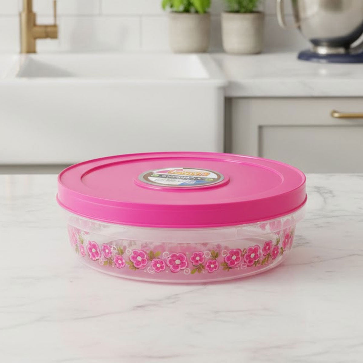 AM6529 Joyful Storemax Papad Box 1500 -  Floral Airtight Container (Printed)