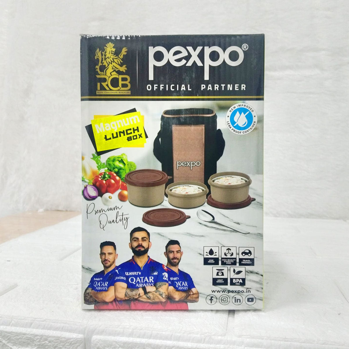 Di0386 Pexpo Magnum Lunch Box Set – Premium Insulated Tiffin with Leak-Proof Containers & Carry Bag