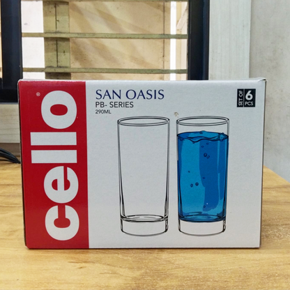 AM5693 Cello San Oasis Glass 290ml- 6pcs set