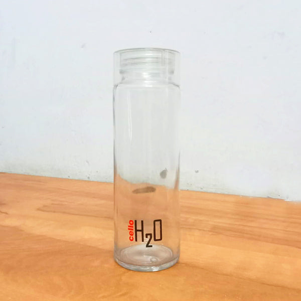 AM5438 Cello H2O Glass Fridge Water Bottle with Plastic Cap - 500Ml