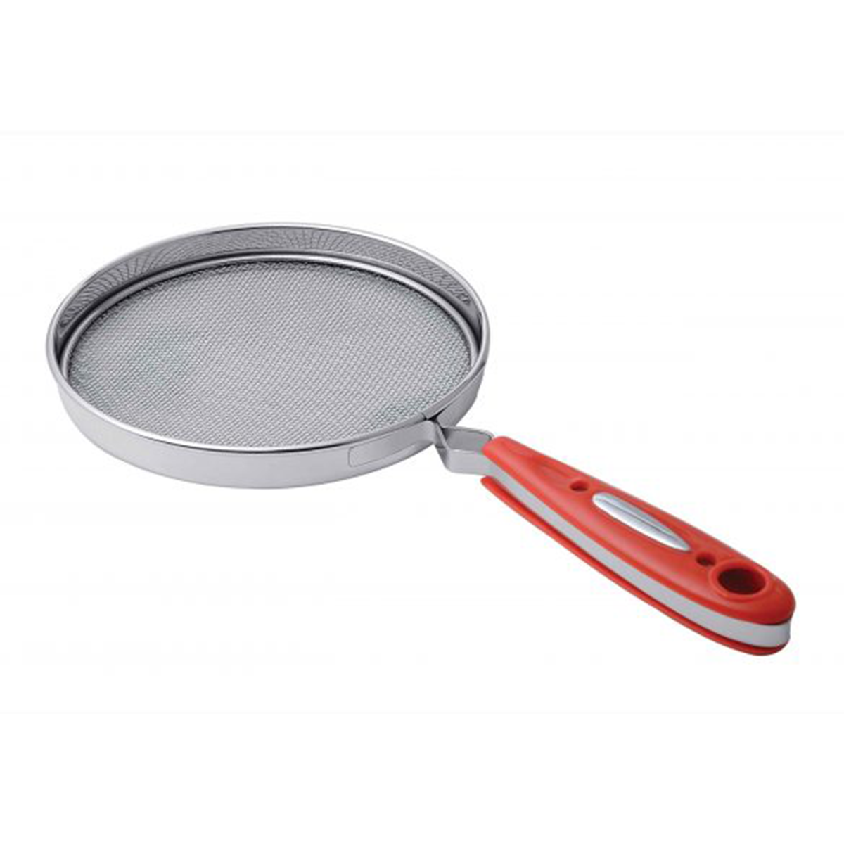 AM7341 Elephant Stainless Steel Papad Fryer & Roaster Jali with Red Handle (20 cm)