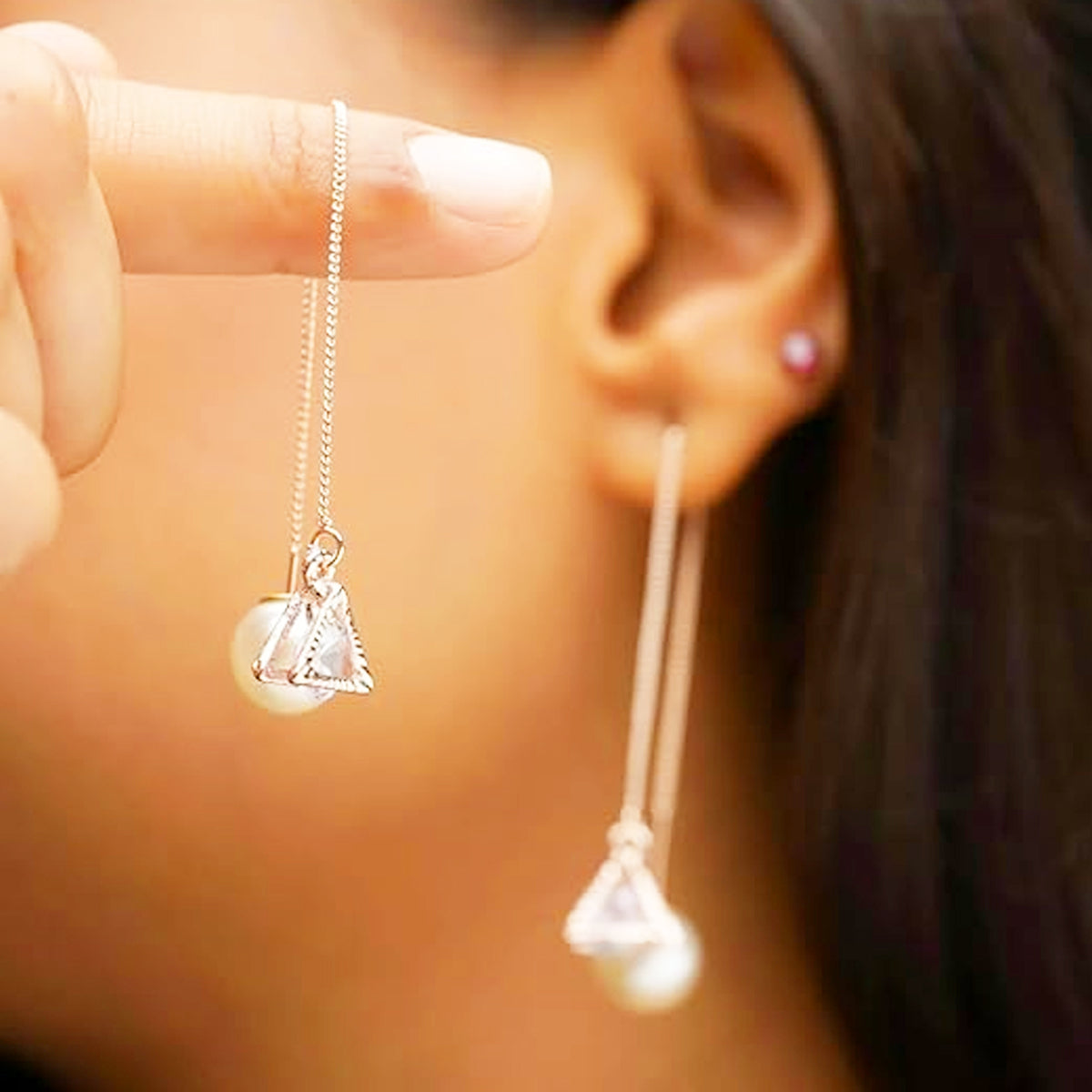 AM5627 Multi-Design Pearl and Crystal Dangle Drop Earrings for Women