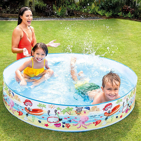 AM3974 Intex Wet Set Collection Snorkel Buddies Snapset Pool, Multi Color (1.22m x 25cm)