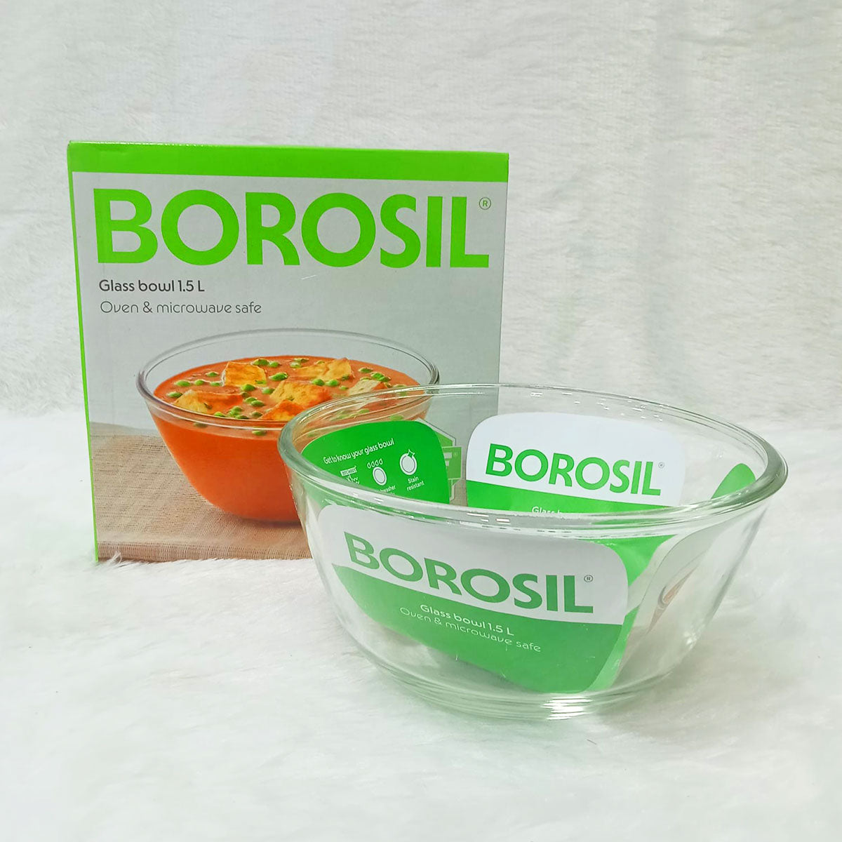 AM6207 Borosil Oven & Microwave Safe Glass Bowl - 1.5 Ltr