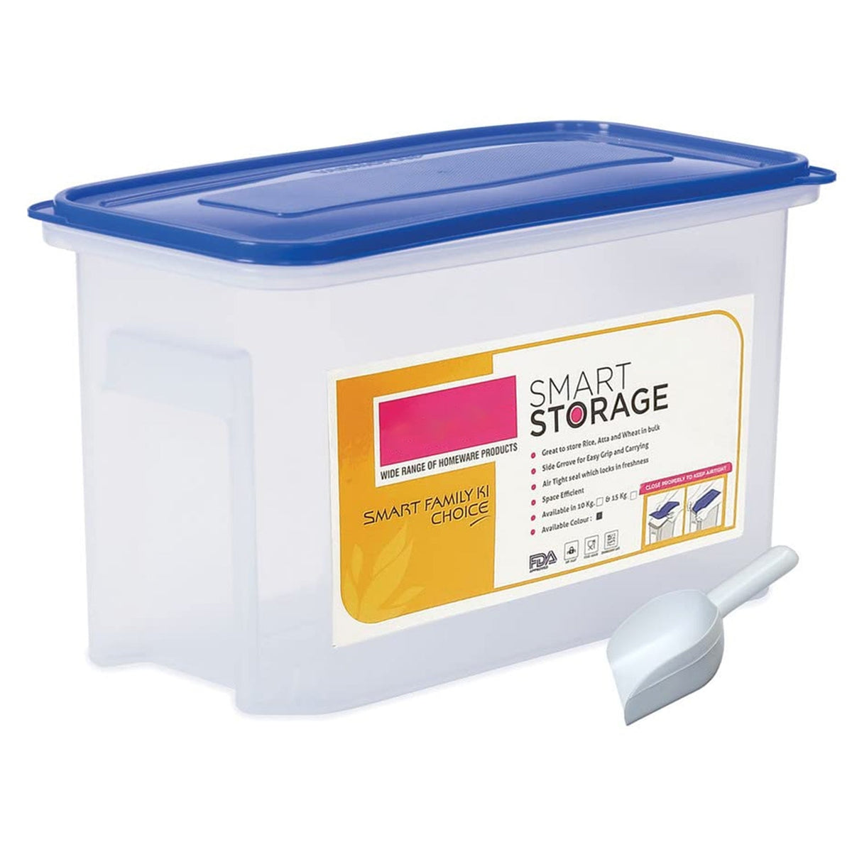 3173 Varmora Modular Transparent Airtight Food Storage Container - 10 LTR