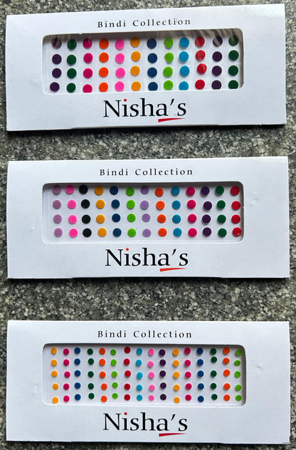 AM1001 Fancy Plain Classic Round Bindi for Women & Girls (MultiColor)