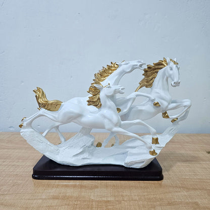 AM5935 Galloping Wild Horses Statue - Elegant Decor and Powerful Symbol