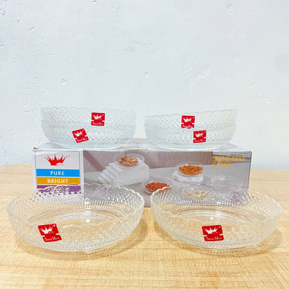 AM5977 Shine max Glass Plate (Multidesign) Set of 6pc -340ml