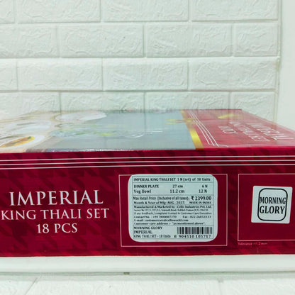 Di0227 Cello Imperial King Thali Set – 18 Pcs - Designer Crockery Dinner Plates & Bowls