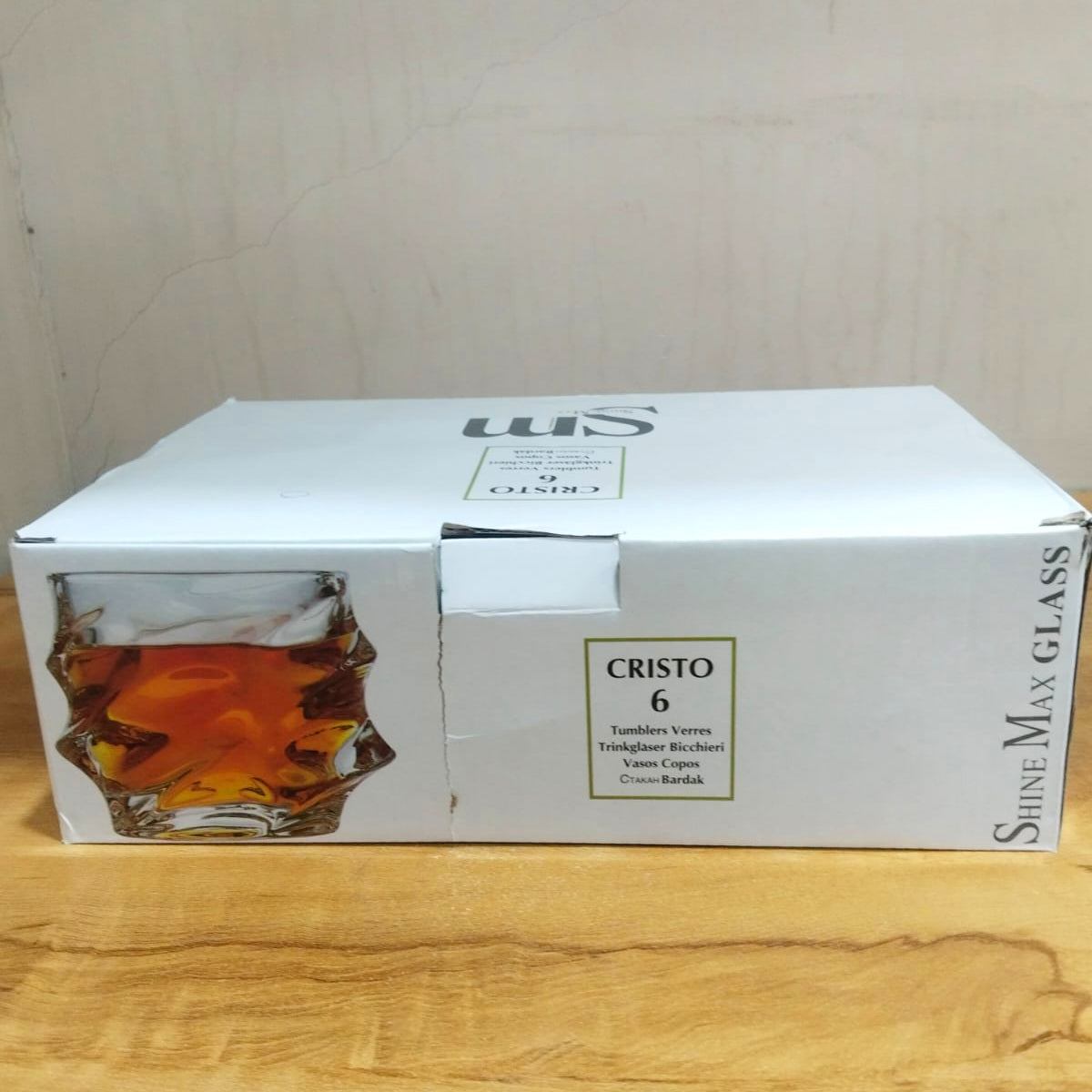 AM3751 Inovique Everest Square Crystal Whiskey Glasses Set of 6 Pcs (LXZS0617)