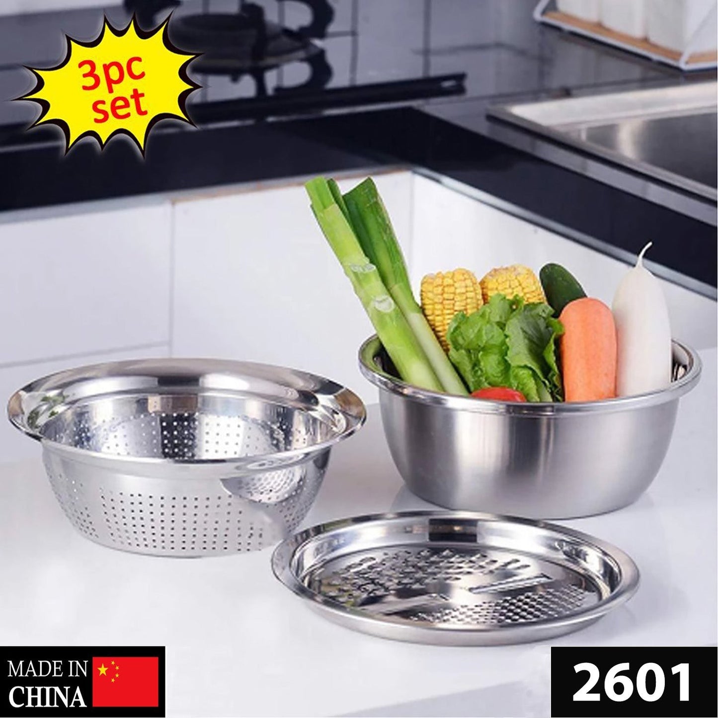 2601 3 in 1 Kitchen Multipurpose Julienne Grater Salad Maker