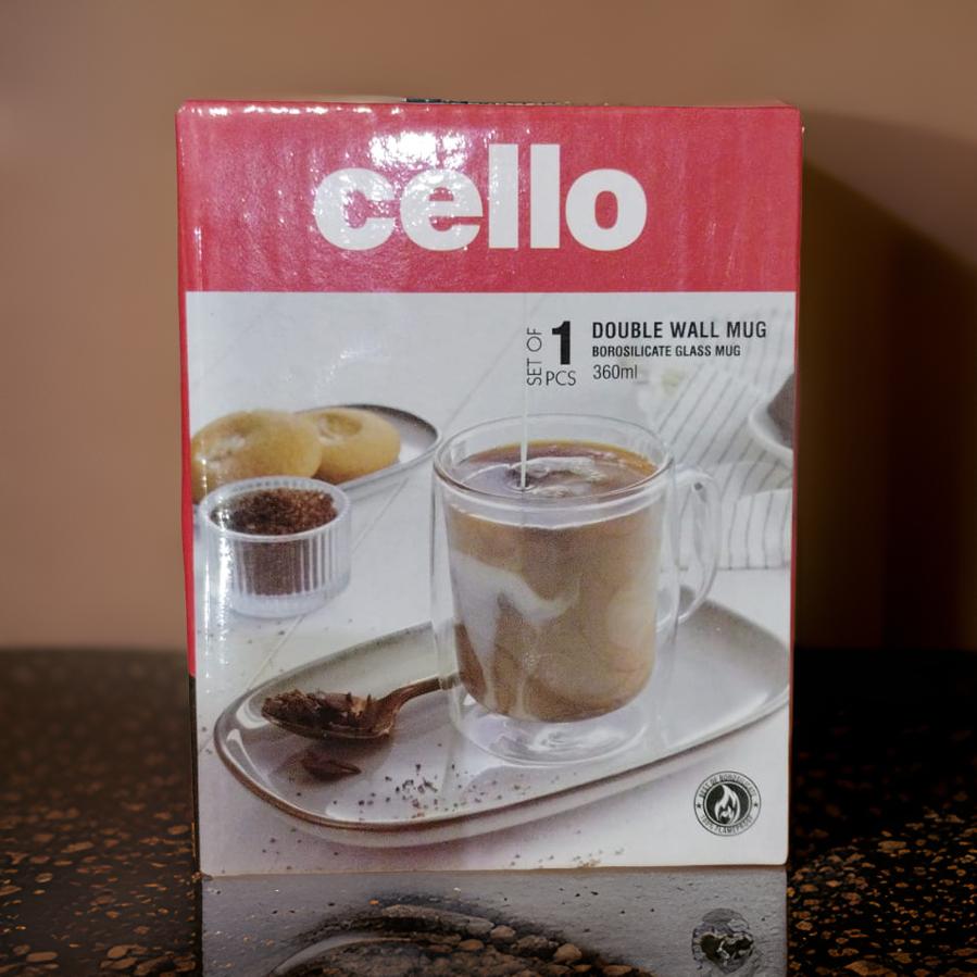 AM2656 Double wall Mug Bosilicate glass mug 360ml