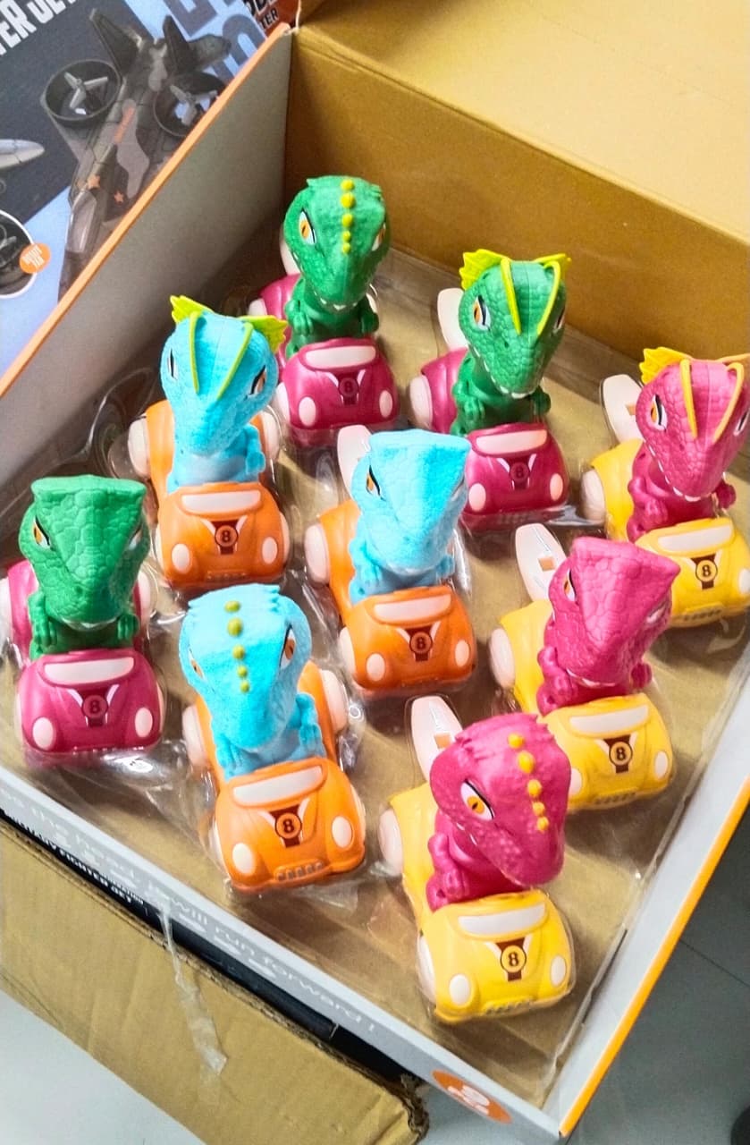 A06482 Press & Go Dinosaur Toy Cars with Whistle Sound
