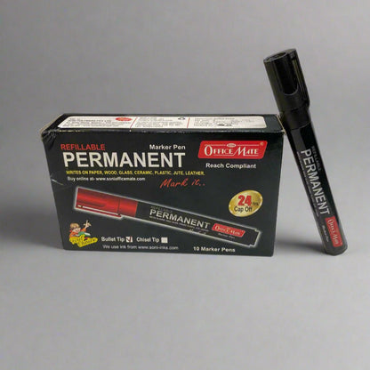 AM5157 Soni Officemate Permanent Marker For Office,Collage (Black)