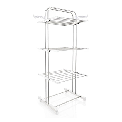 AM5610 BUYER Stainless Steel 3 Layer with 2 Hanger Foldable Cloth Stand / Drying Rack