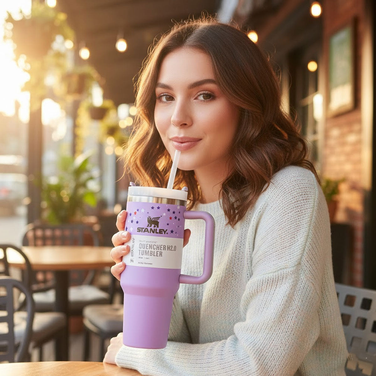 TM0037 The FlowState Quencher H2.0 Tumbler (1.18 Ltr, Lilac Starry Design)