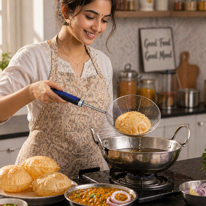 AM7416 Accura Stainless Steel Spider Strainer with Ergonomic Plastic Handle