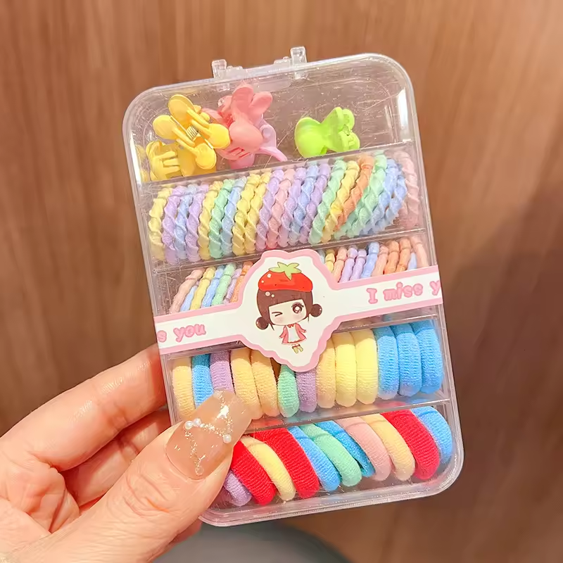 AM1003 1 Box, Cute Colorful Hair Tie Hair Accessories for Baby Girls & Little Girls