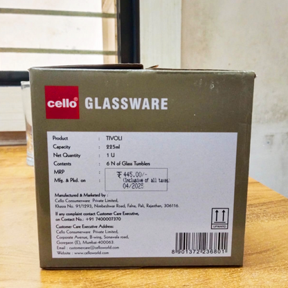 AM5697 Cello Tivoli Glass 225ml - 6 pcs set