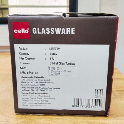 AM5687	Cello Liberty Hi Ball tumbler 350ml - 6pcs set