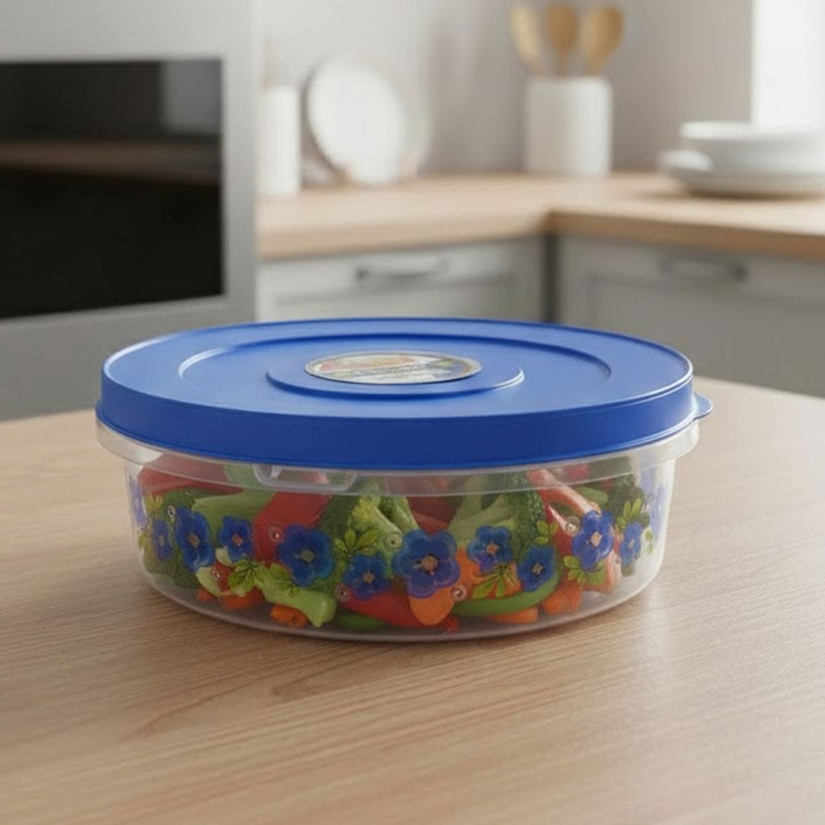 AM6530 Joyful Storemax Papad Box 2500 -  Floral Airtight Container (Printed)