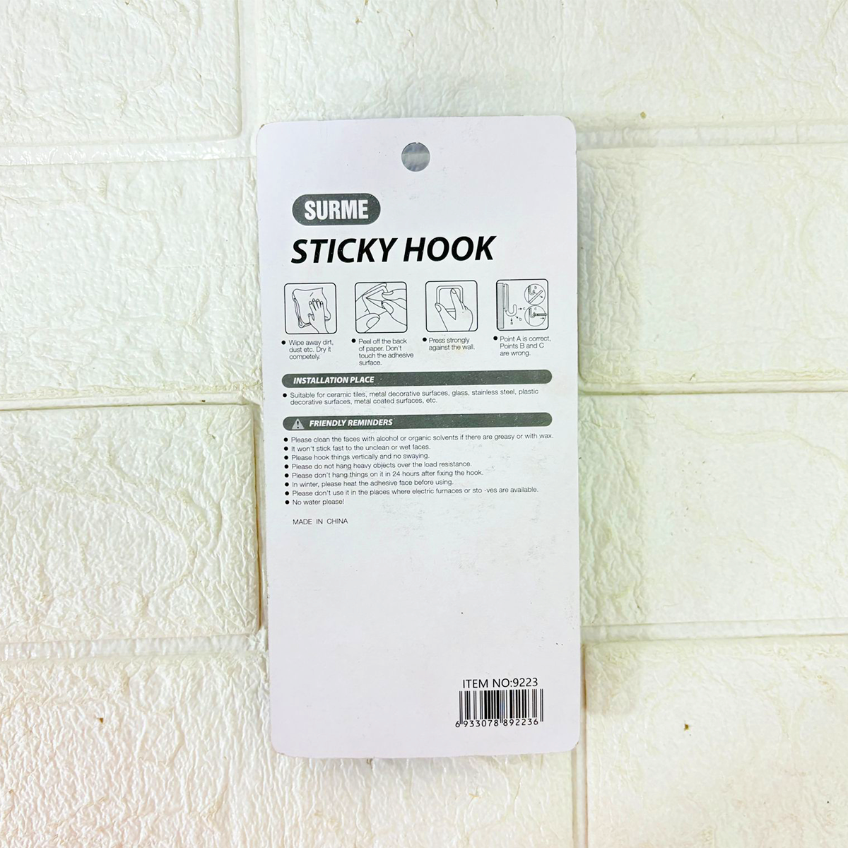 AM6360 Mix Fruit Design Heavy Duty Sticky Hooks (Pack of 6)