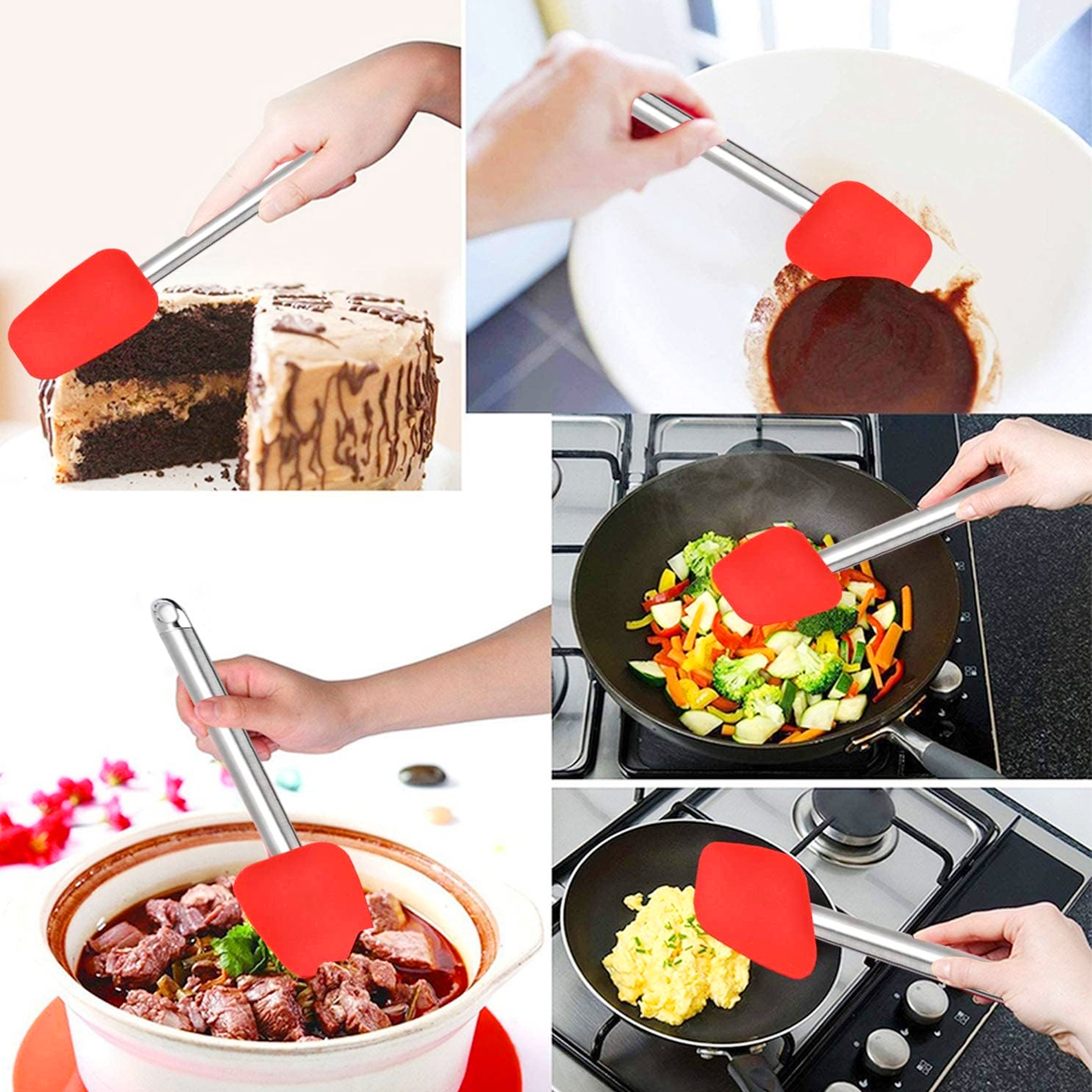 AM6332 Silicone Spatulas with Steel Handle - 1pc