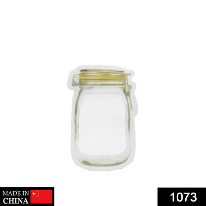 1073 Reusable Airtight Seal Plastic Food Storage Mason Jar Zipper (150ml)