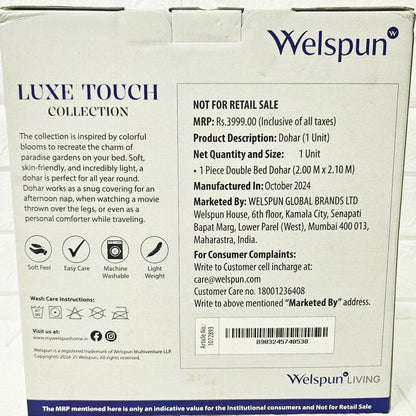 Di0014 Welspun Luxe Touch Double Bed Dohar (2mtr x 2.10mtr)