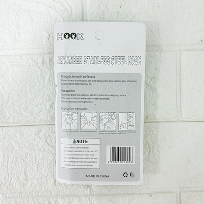 AM6361 Multipurpose Rectangular Steel Adhesive Hooks (Pack of 6)