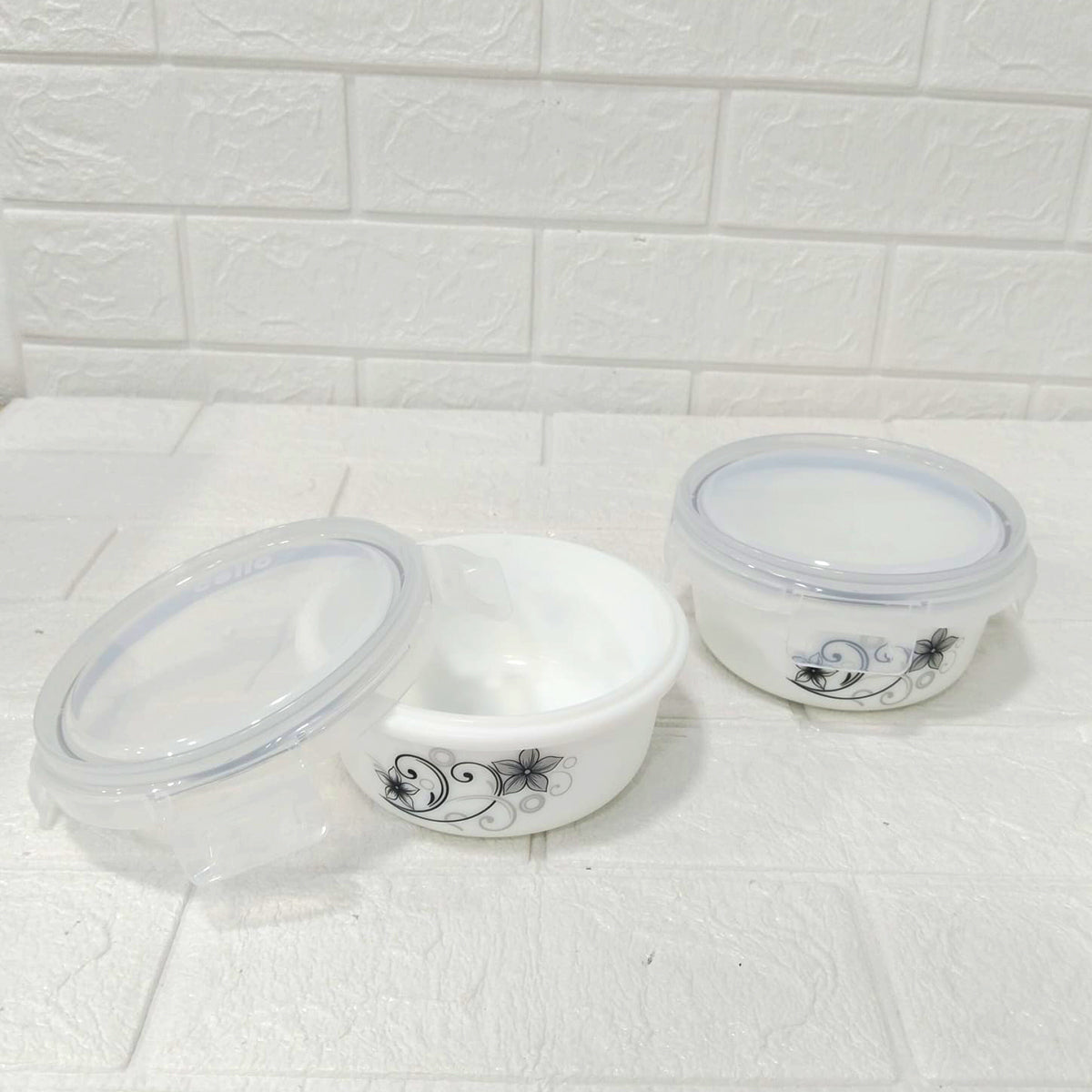 Di0237 Cello Opalware Storage Container Medium with Lid – 2 Pc