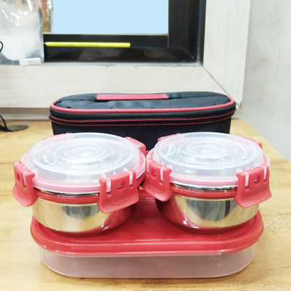 AM5655 Rishabh Spice Lunchbox With 1 Box ,2 container and Jacket