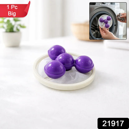 21917 Reusable Washing Machine Lint Remover Ball with Mesh Filter Big Size 1 Pc