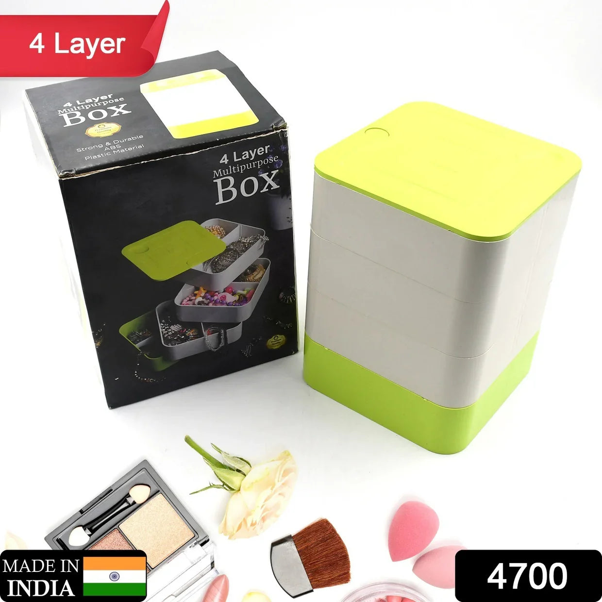 4700 4 Layers Jewelry Box, 360 Degree Rotating Accessory Storage Box