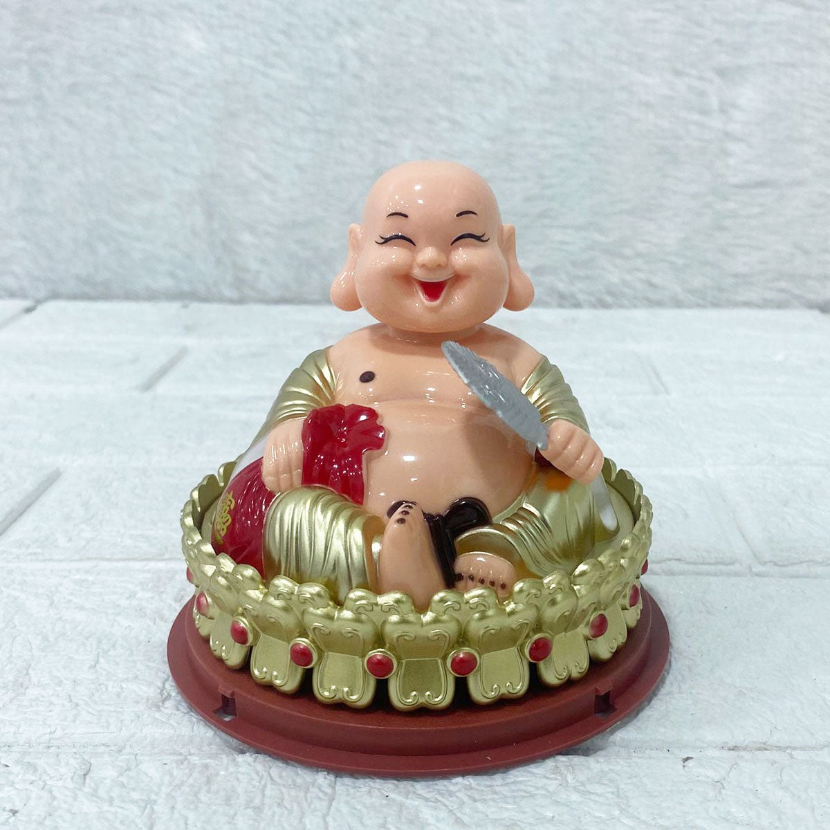 AM6241 Laughing Buddha Hand Movement with Solar