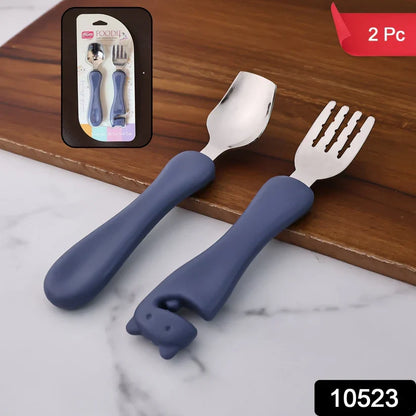 10523 Supermom Foodie Stainless Steel Spoon & Fork (2 Pc Set)