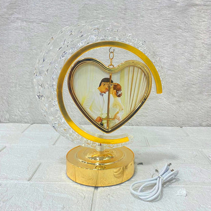 AM6269 LED Crystal Moon Lamp with Heart Shape Photo Frame