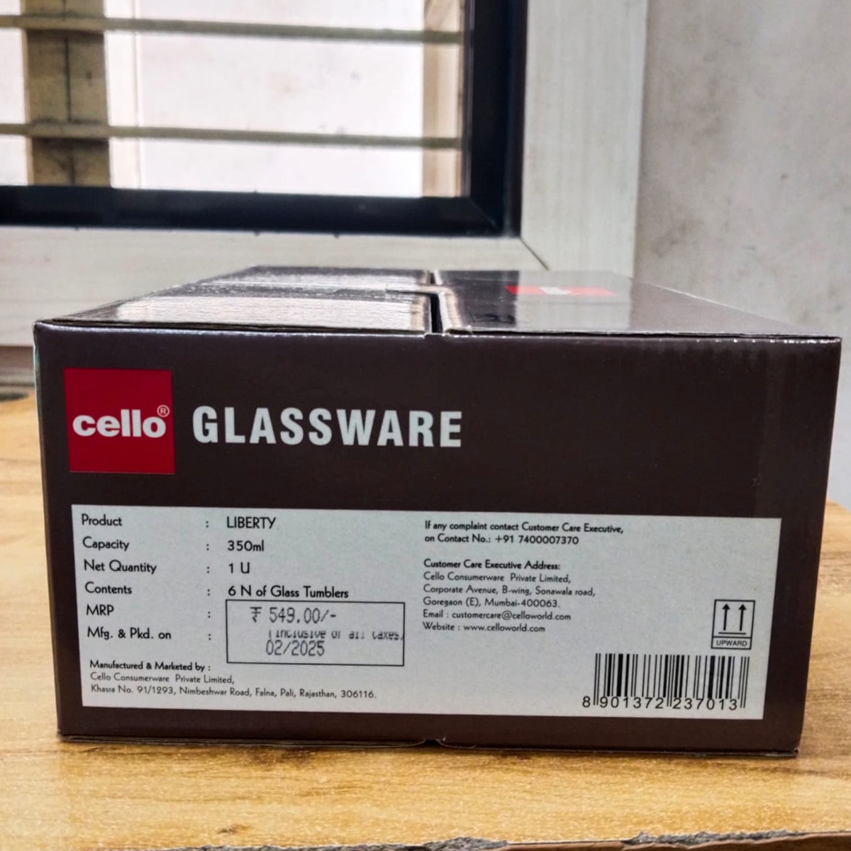 AM5688	Cello liberty glass tumbler 350ml -6pcs set